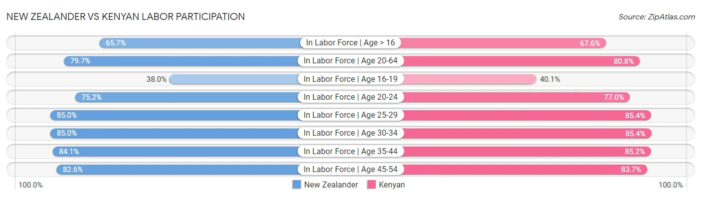 New Zealander vs Kenyan Labor Participation