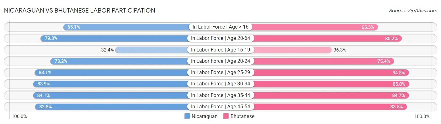 Nicaraguan vs Bhutanese Labor Participation