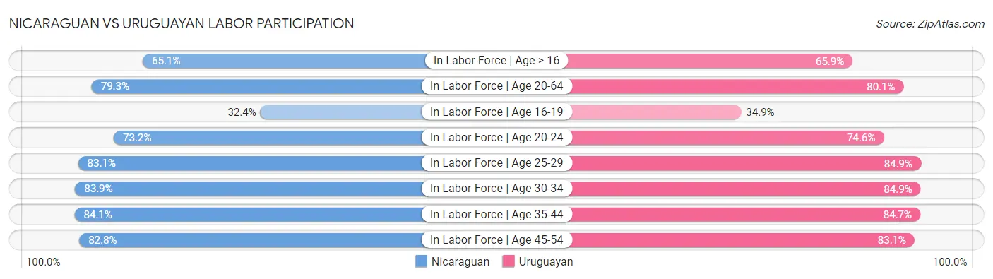 Nicaraguan vs Uruguayan Labor Participation