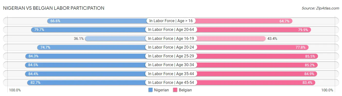 Nigerian vs Belgian Labor Participation