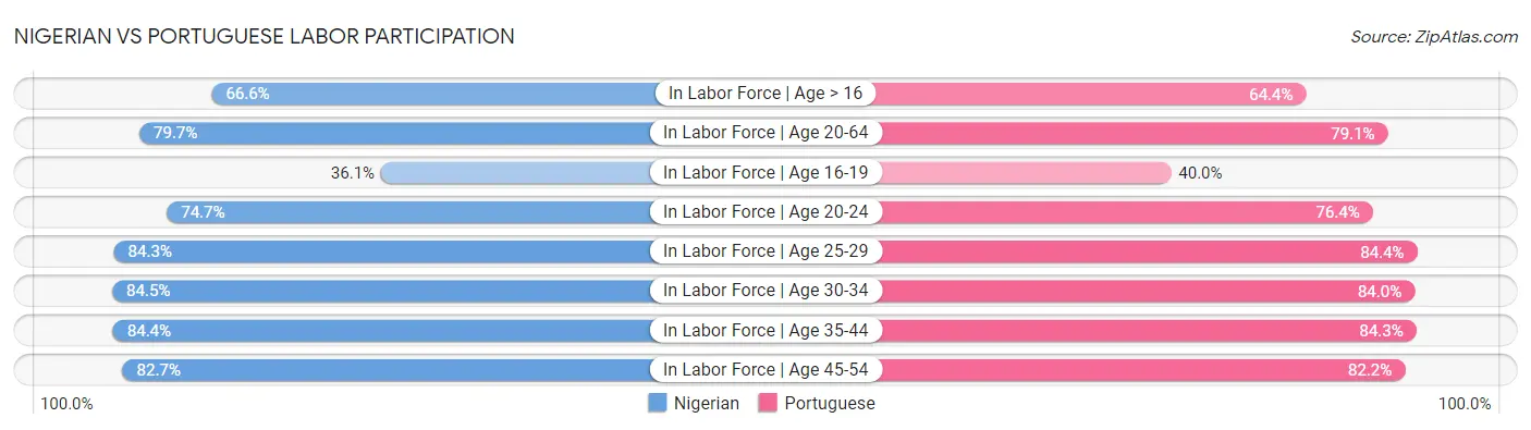Nigerian vs Portuguese Labor Participation