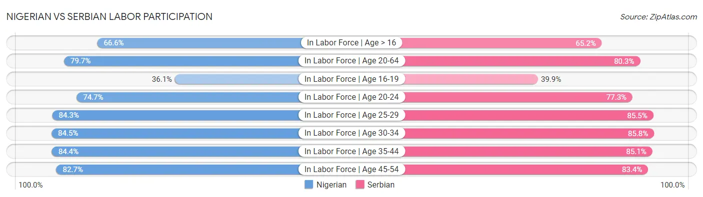 Nigerian vs Serbian Labor Participation