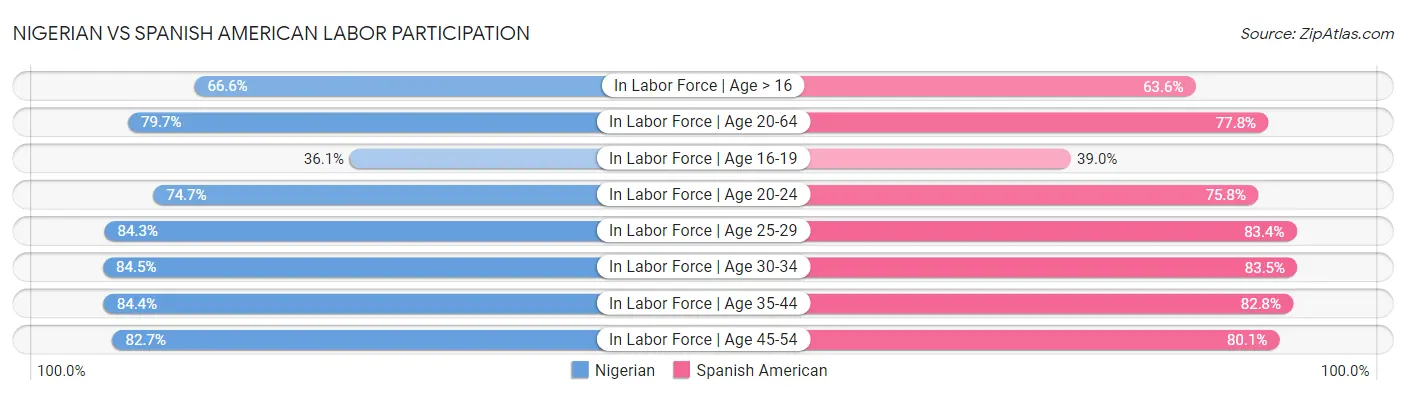 Nigerian vs Spanish American Labor Participation