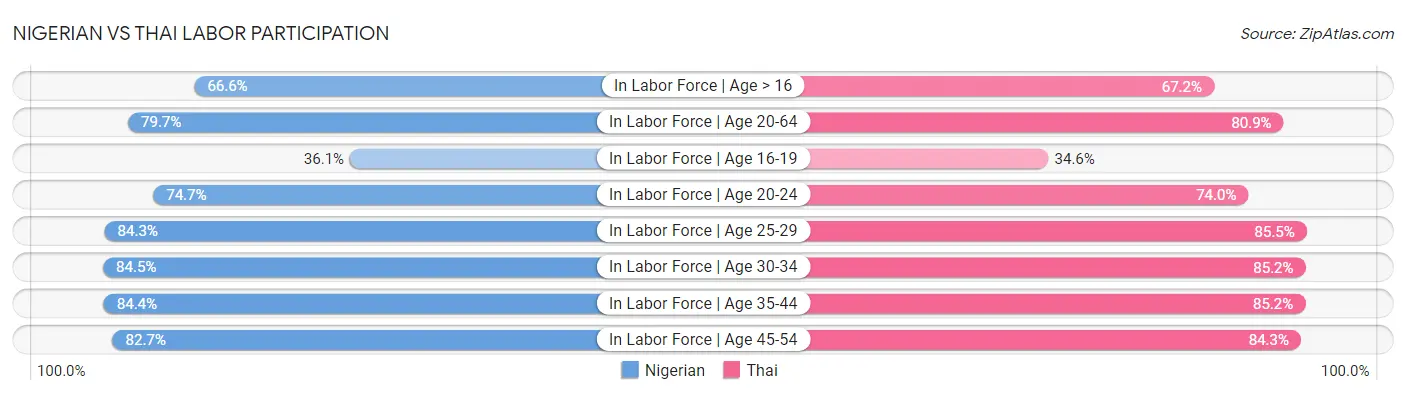 Nigerian vs Thai Labor Participation