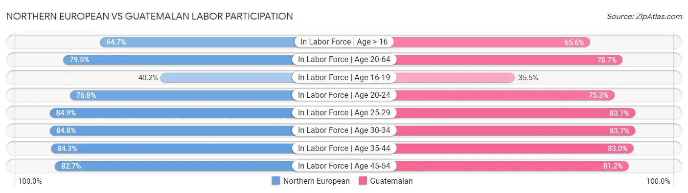 Northern European vs Guatemalan Labor Participation