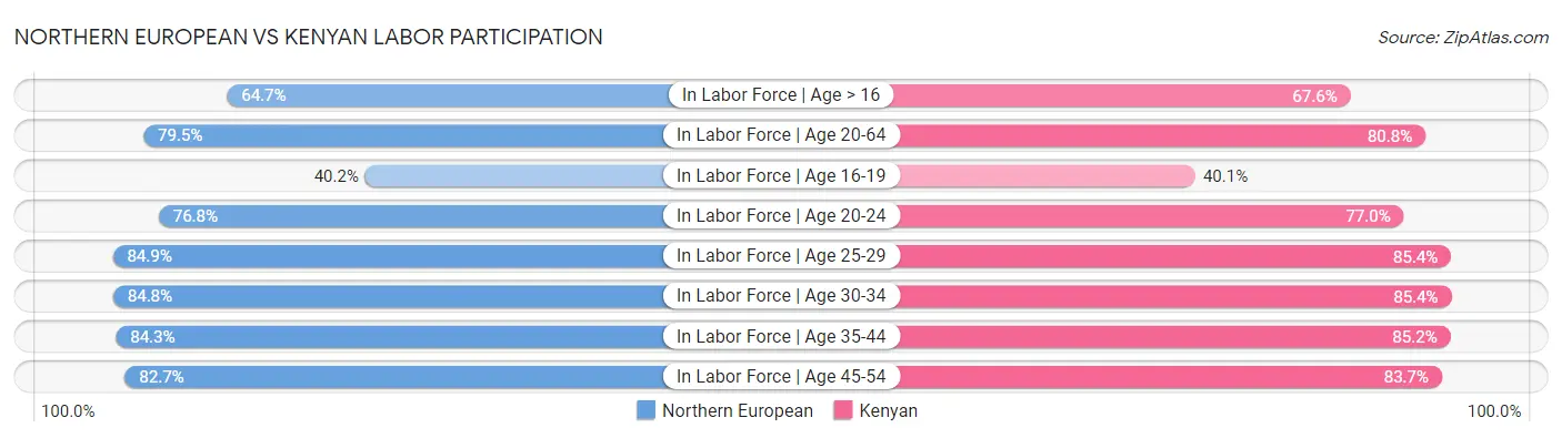 Northern European vs Kenyan Labor Participation