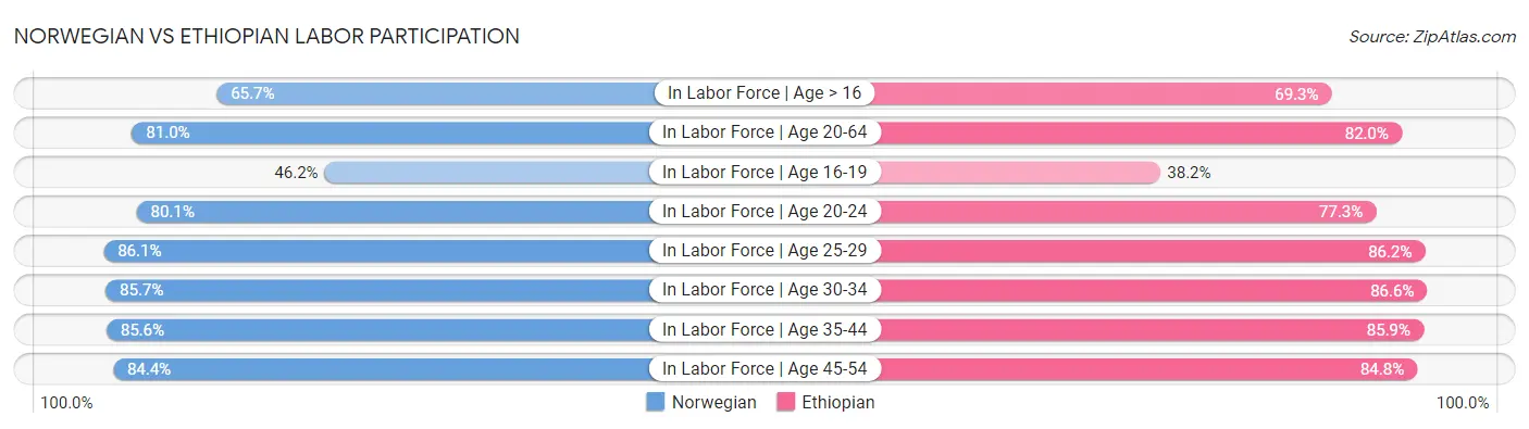 Norwegian vs Ethiopian Labor Participation