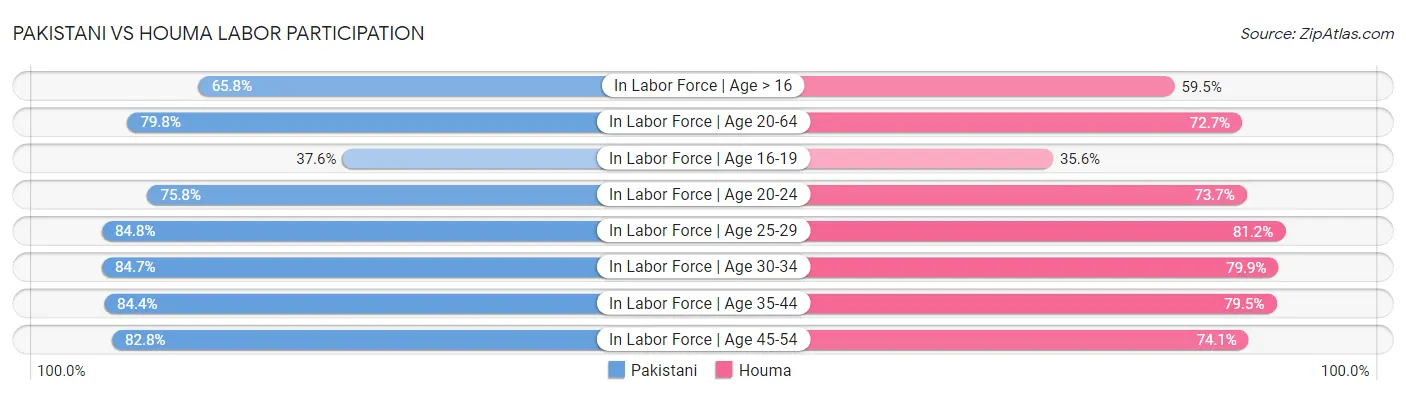Pakistani vs Houma Labor Participation