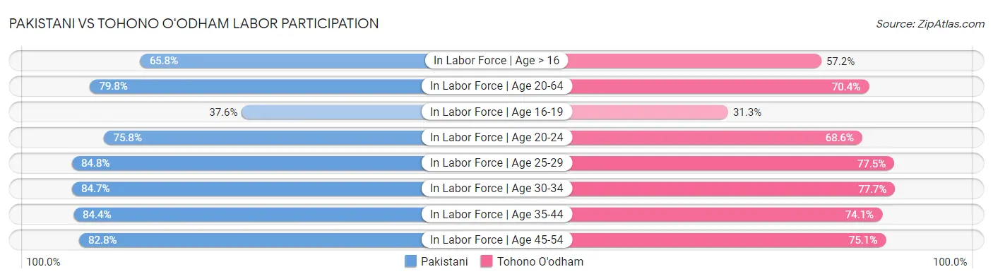 Pakistani vs Tohono O'odham Labor Participation