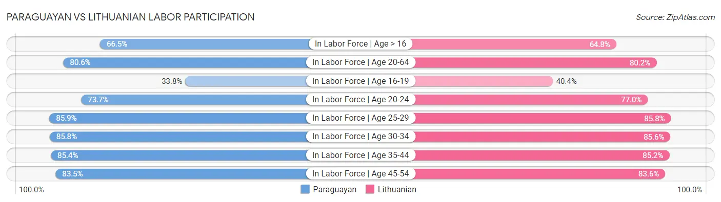 Paraguayan vs Lithuanian Labor Participation