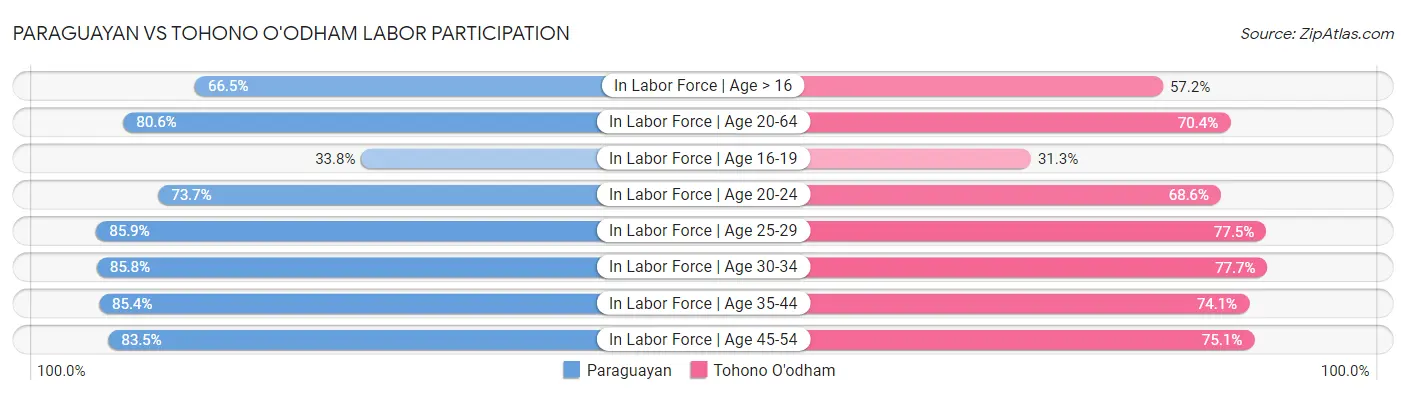 Paraguayan vs Tohono O'odham Labor Participation