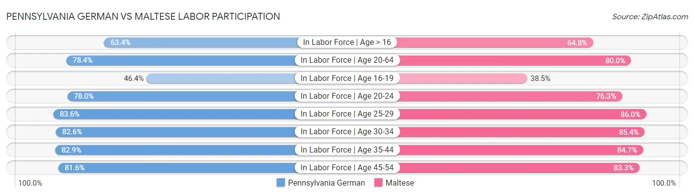 Pennsylvania German vs Maltese Labor Participation