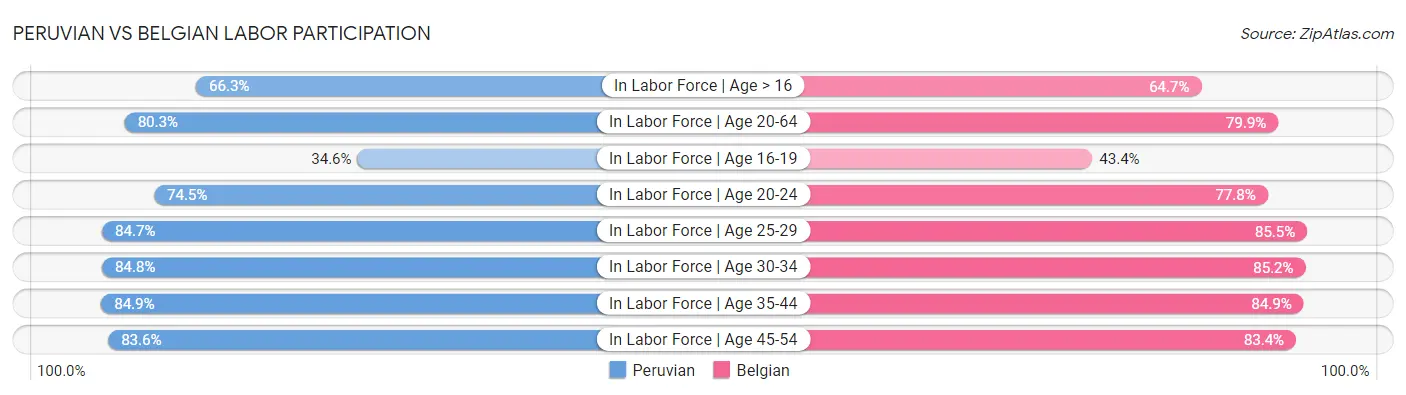 Peruvian vs Belgian Labor Participation