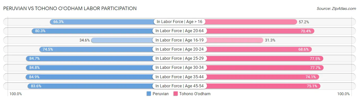 Peruvian vs Tohono O'odham Labor Participation