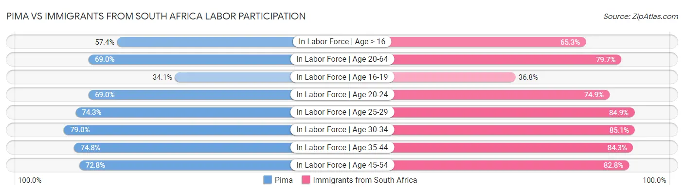Pima vs Immigrants from South Africa Labor Participation