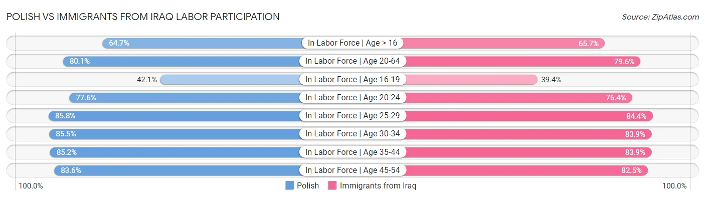 Polish vs Immigrants from Iraq Labor Participation