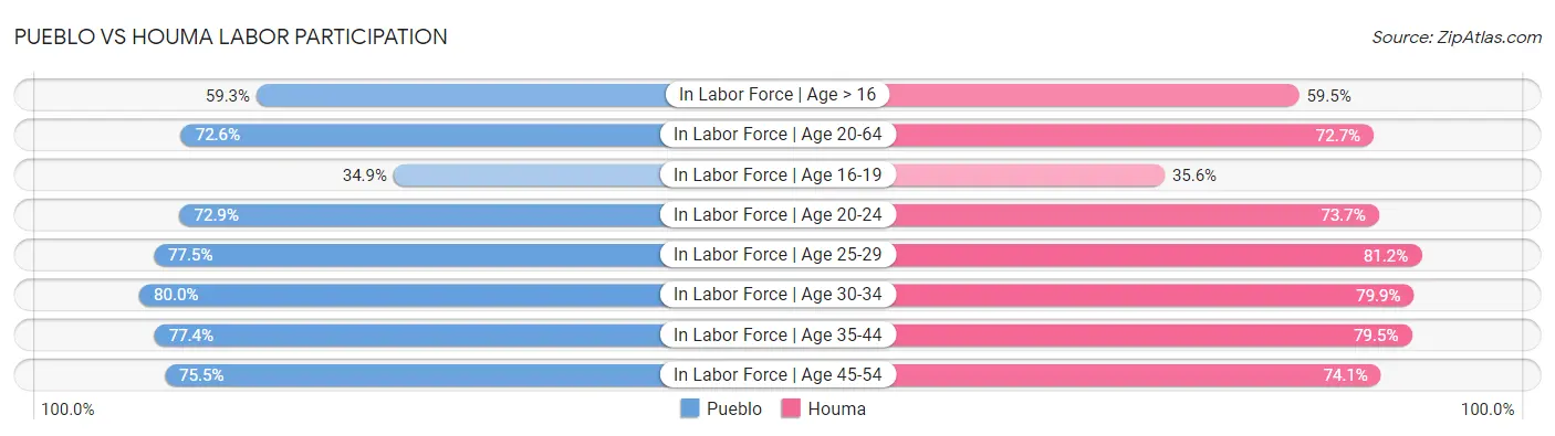Pueblo vs Houma Labor Participation