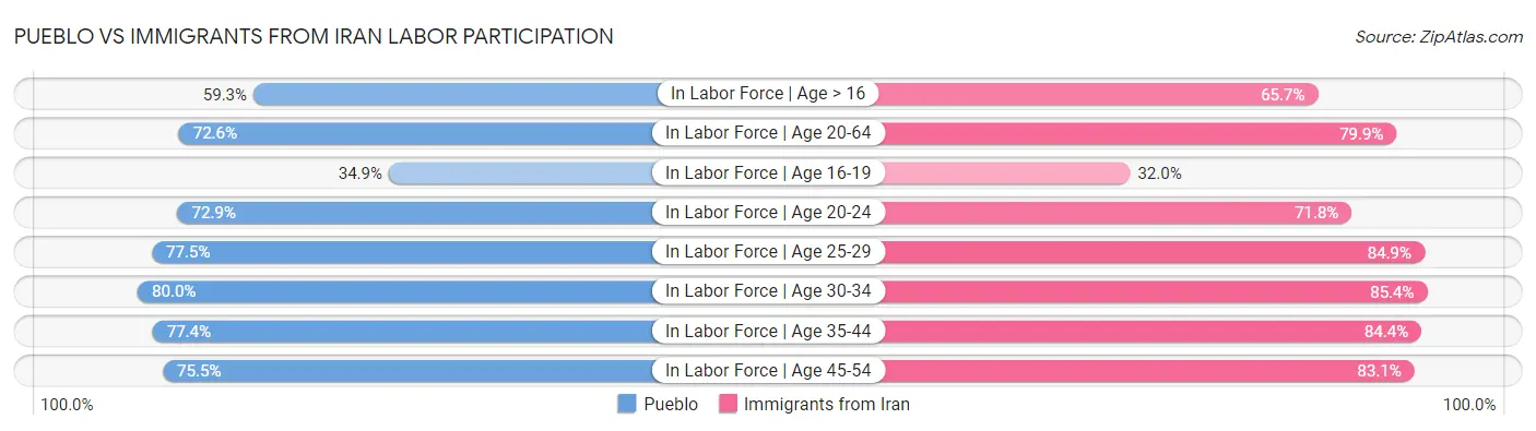 Pueblo vs Immigrants from Iran Labor Participation