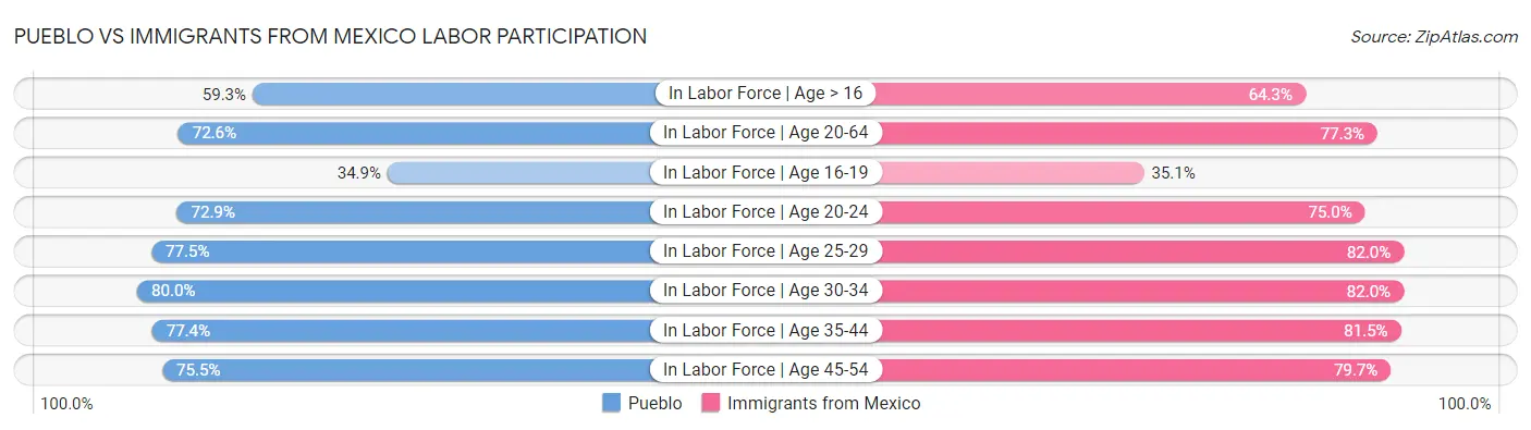 Pueblo vs Immigrants from Mexico Labor Participation