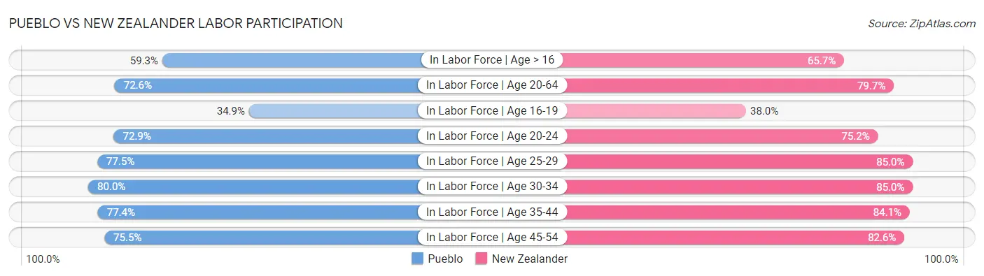 Pueblo vs New Zealander Labor Participation