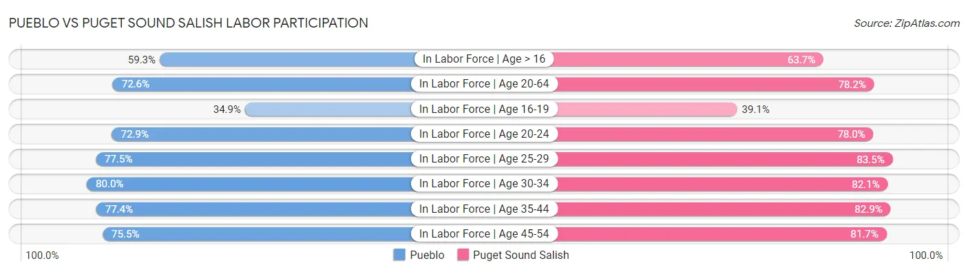 Pueblo vs Puget Sound Salish Labor Participation