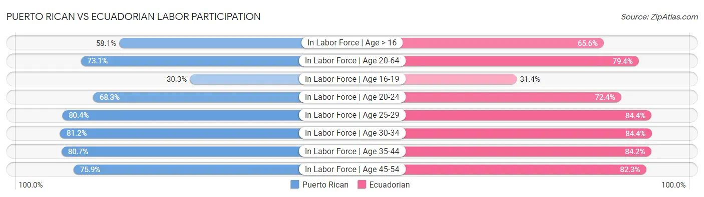 Puerto Rican vs Ecuadorian Labor Participation