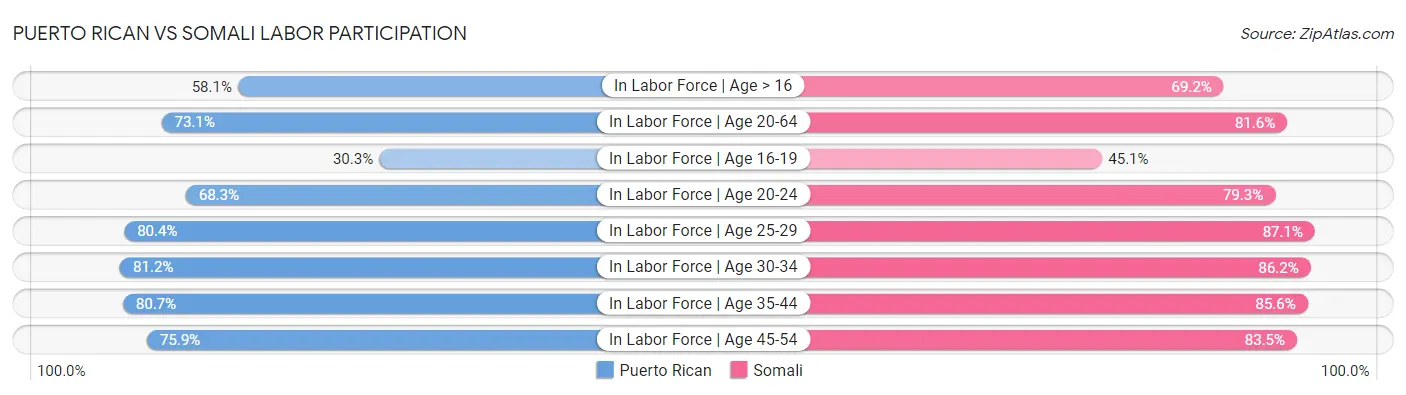 Puerto Rican vs Somali Labor Participation
