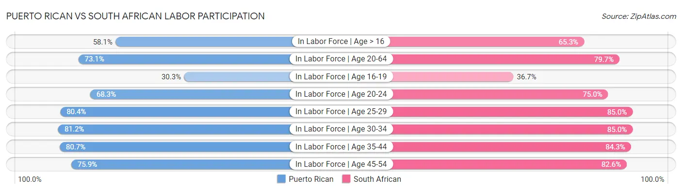 Puerto Rican vs South African Labor Participation