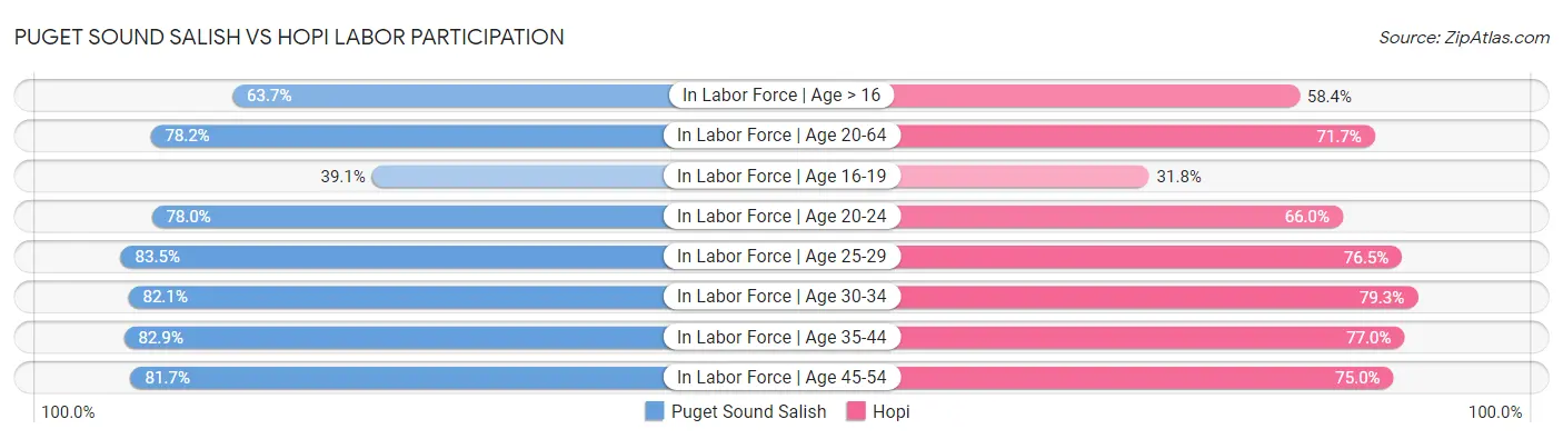 Puget Sound Salish vs Hopi Labor Participation