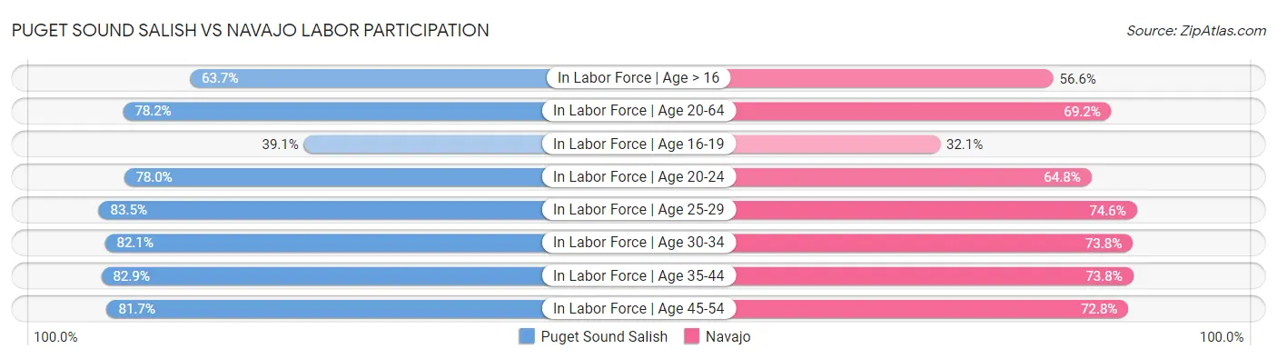 Puget Sound Salish vs Navajo Labor Participation