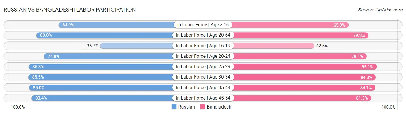 Russian vs Bangladeshi Labor Participation
