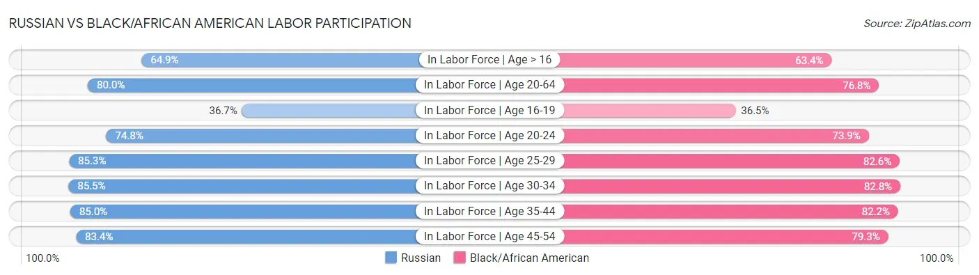 Russian vs Black/African American Labor Participation