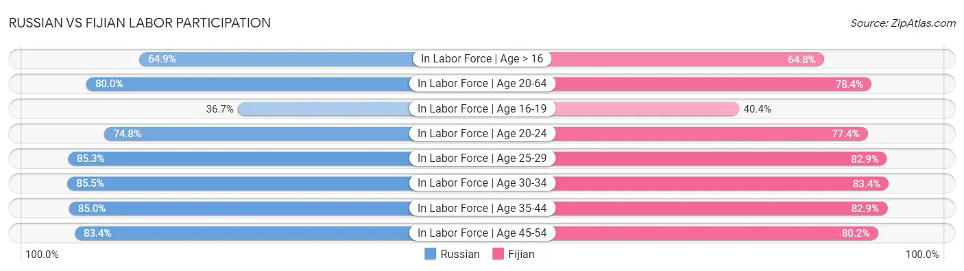 Russian vs Fijian Labor Participation