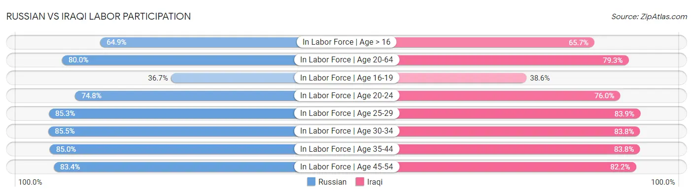 Russian vs Iraqi Labor Participation