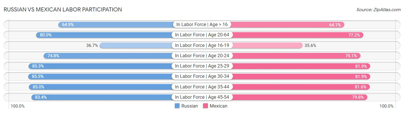 Russian vs Mexican Labor Participation