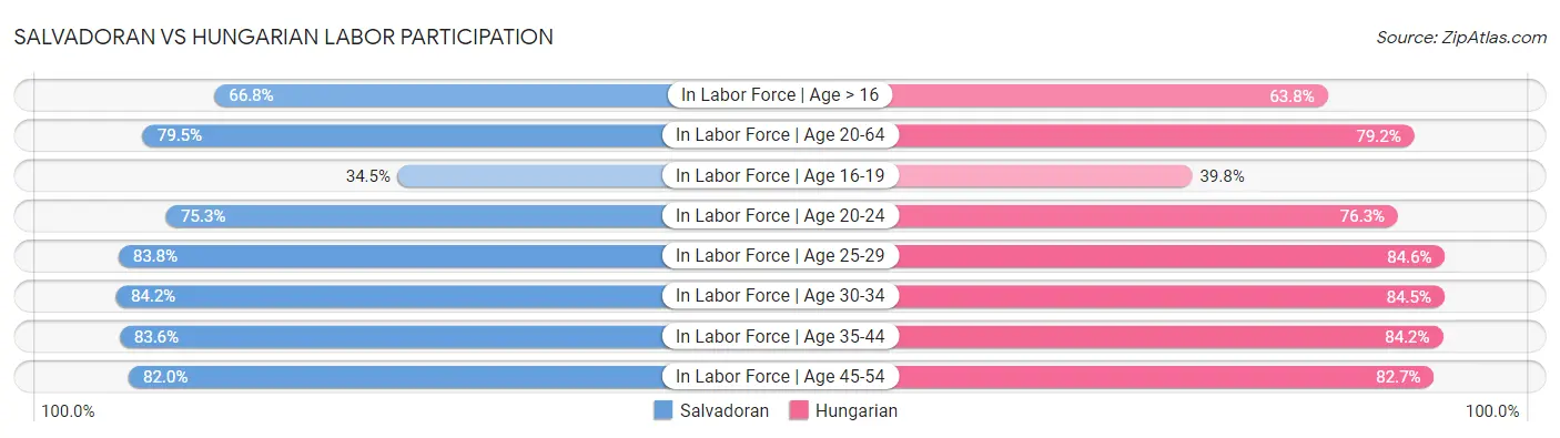 Salvadoran vs Hungarian Labor Participation