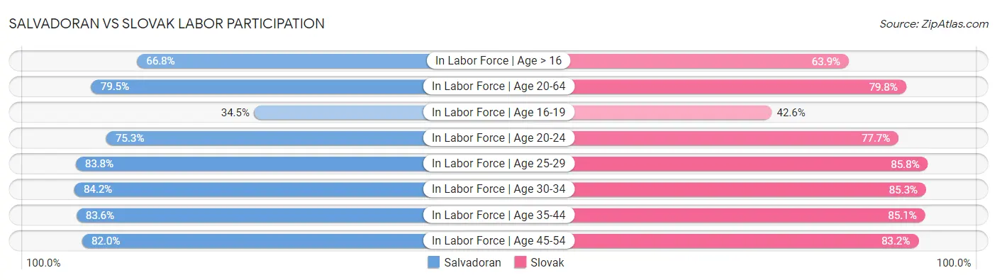 Salvadoran vs Slovak Labor Participation