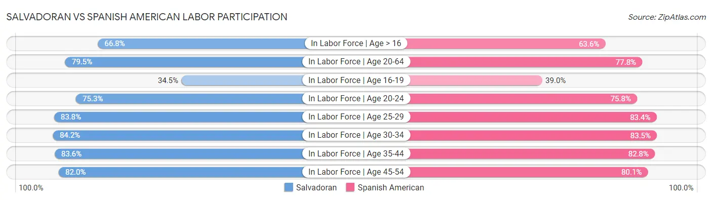 Salvadoran vs Spanish American Labor Participation