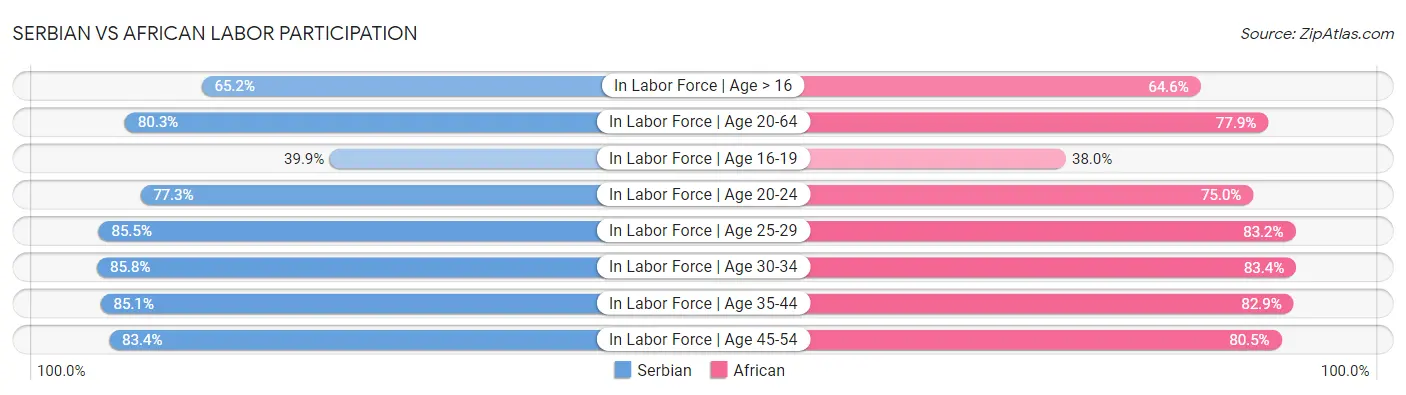 Serbian vs African Labor Participation