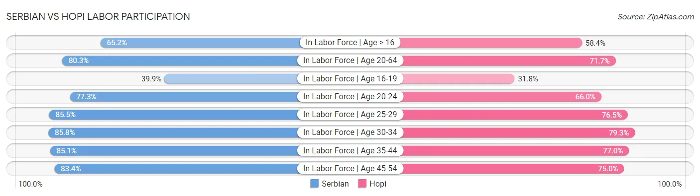 Serbian vs Hopi Labor Participation