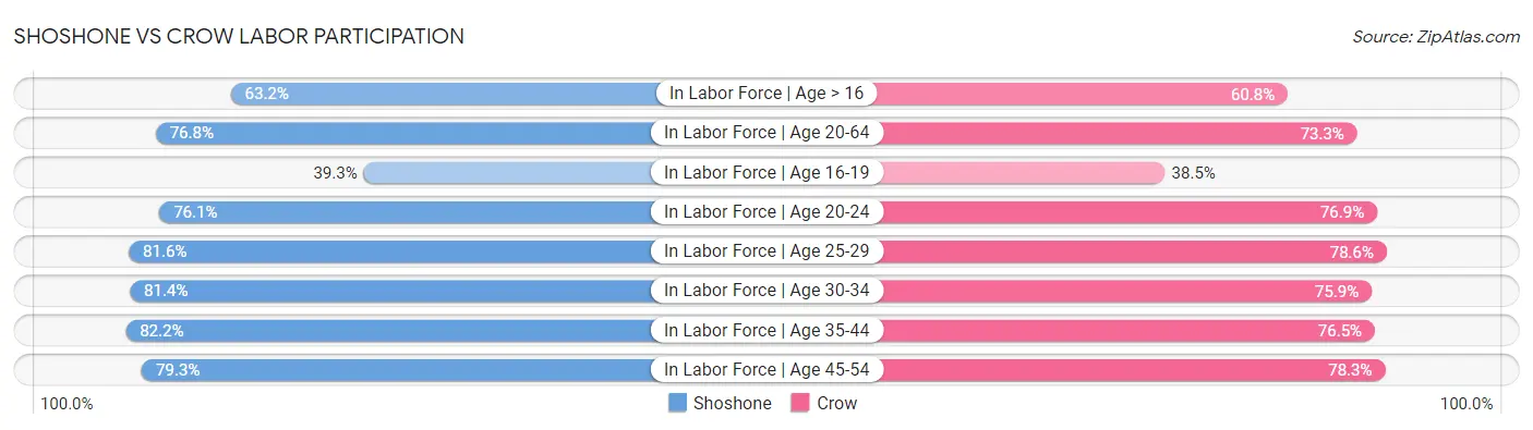 Shoshone vs Crow Labor Participation