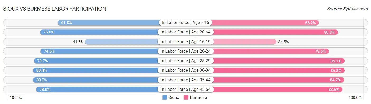 Sioux vs Burmese Labor Participation