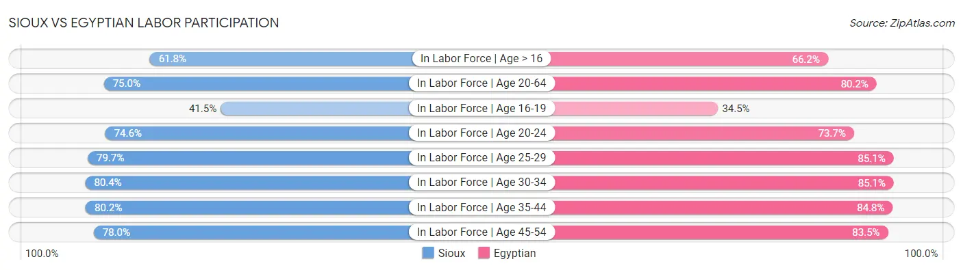 Sioux vs Egyptian Labor Participation