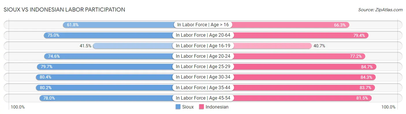 Sioux vs Indonesian Labor Participation