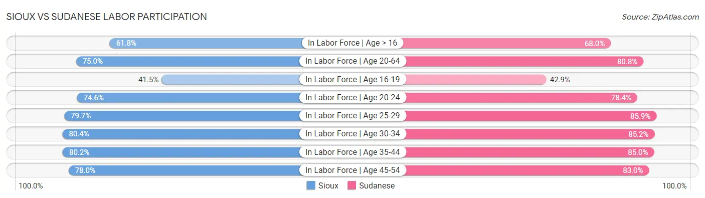 Sioux vs Sudanese Labor Participation