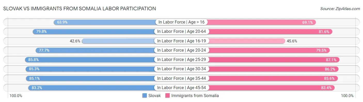 Slovak vs Immigrants from Somalia Labor Participation