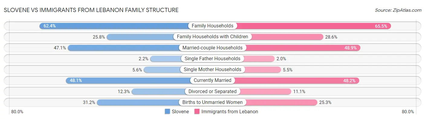 Slovene vs Immigrants from Lebanon Family Structure
