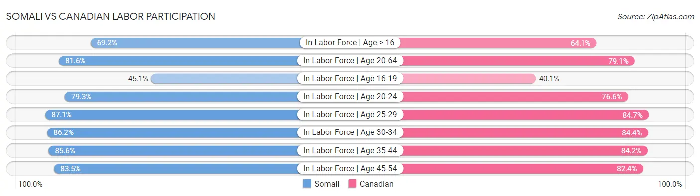 Somali vs Canadian Labor Participation
