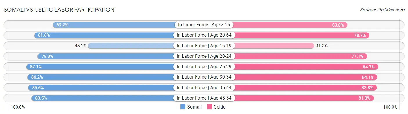 Somali vs Celtic Labor Participation