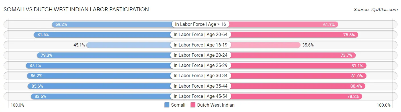 Somali vs Dutch West Indian Labor Participation